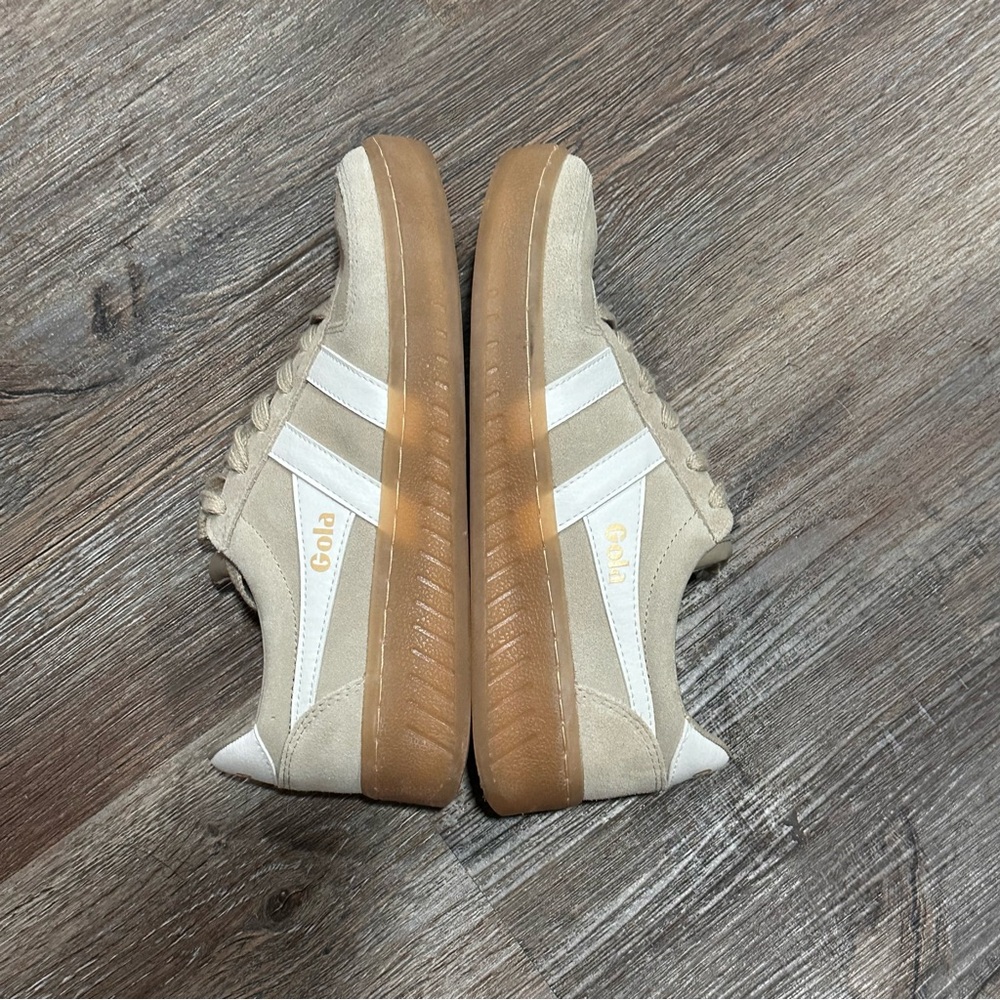 Gola Grand Slam Tan White Sneakers Suede Leather 6 - Picture 4 of 6